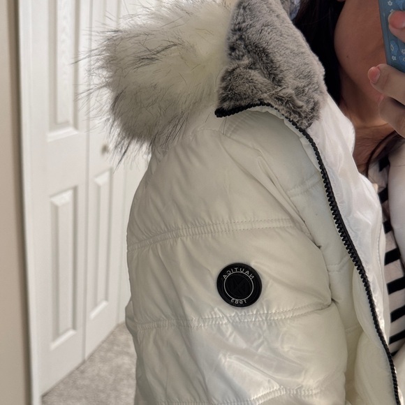 NAUTICA Women's White Quilted Jacket with Faux Fur Hood size XXL - Picture 10 of 10